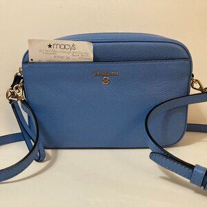 MICHAEL KORS Lg EW Camera Crossbody Bag Leather South Pacific Blue